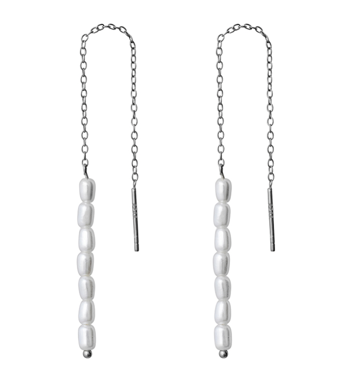 Gabriela Pearl Drop Earrings - Silver Edition