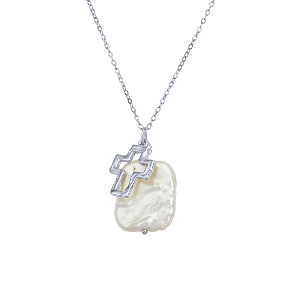 Angelic cross pendant necklace