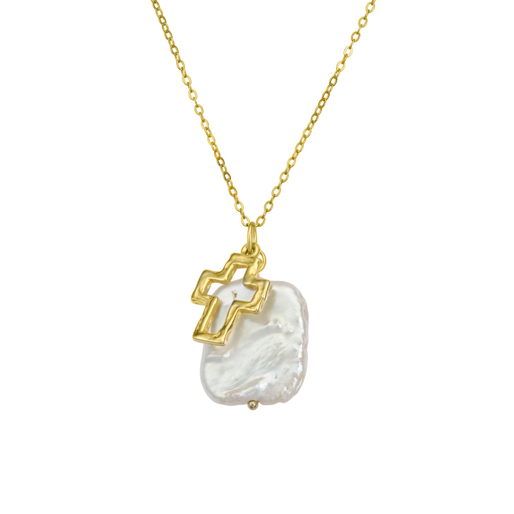 Angelic cross pendant necklace