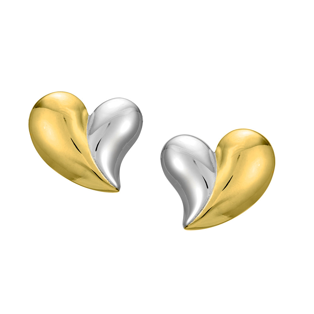Marina two tone heart earrings