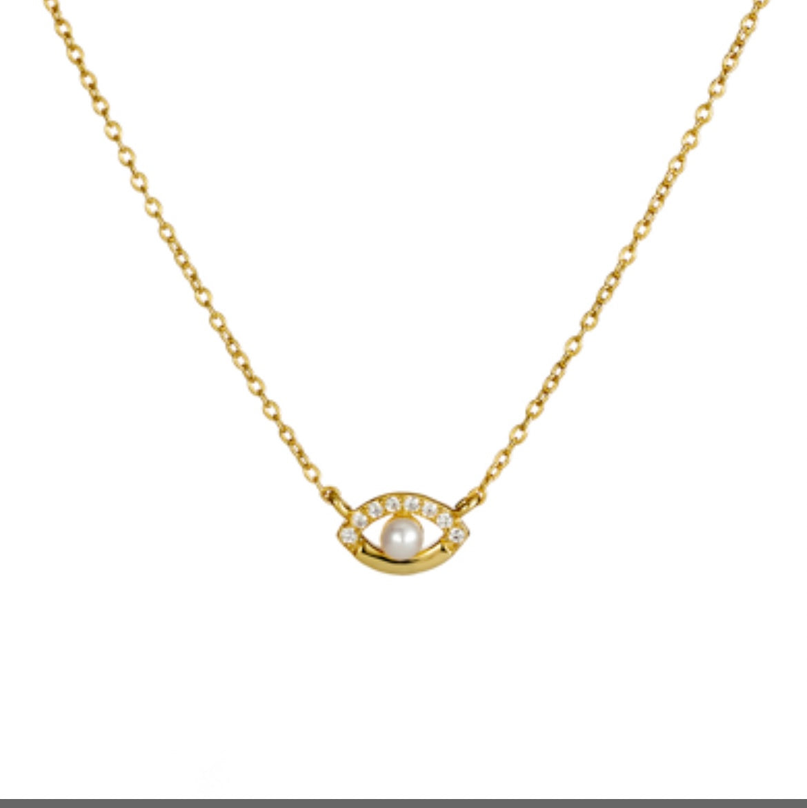 Pearl Evil eye necklace
