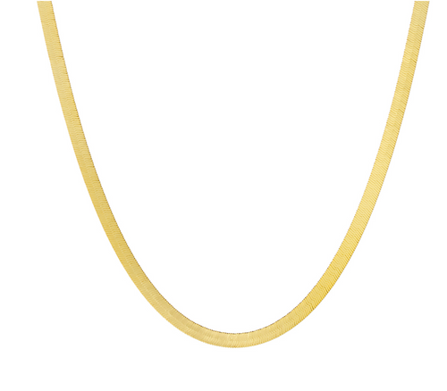 18k Gold plated - Herringbone Chain Necklace