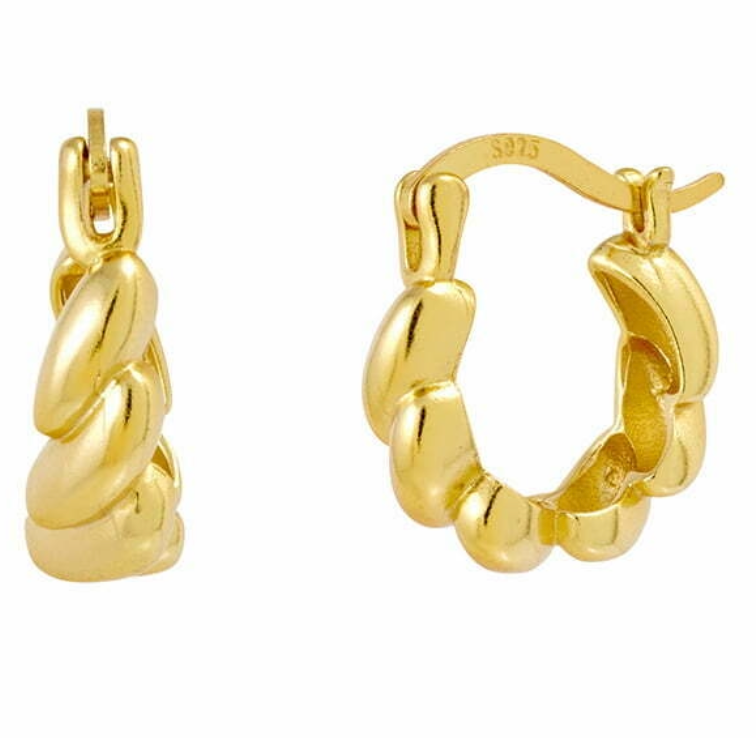 Merci twist silver hoops