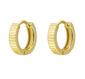 Francesca Fine ridged flat hoop earrings