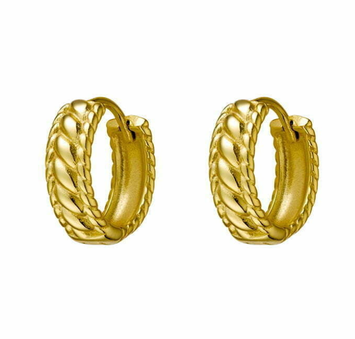 Vienna Twist Patterned Mini Hoop Earrings