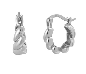 Merci twist silver hoops