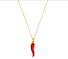 Load image into Gallery viewer, Amore Cornicello Red Necklace
