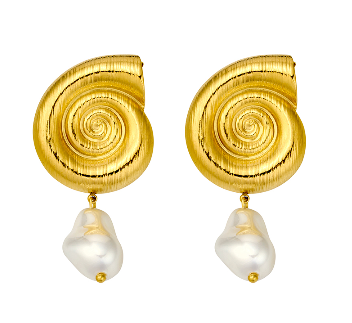 Paris swirl Drop pearl Earrings