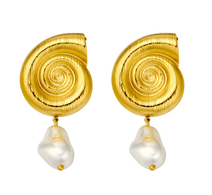 Paris swirl Drop pearl Earrings
