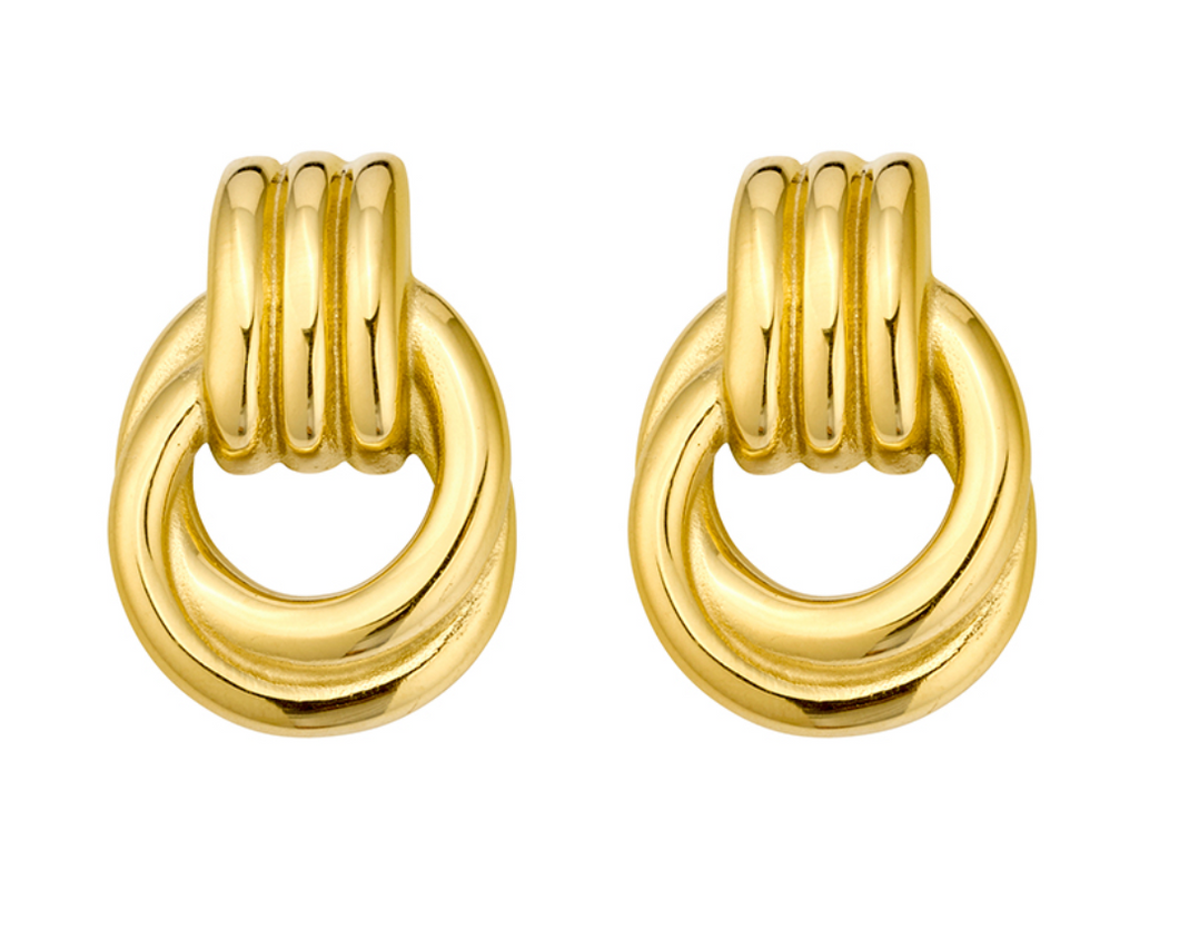 Hailey gold chunky triple knot earrings