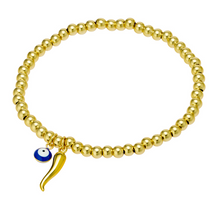 Load image into Gallery viewer, Cornicello Beaded Evil Eye Bracelet
