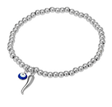 Load image into Gallery viewer, Cornicello Beaded Evil Eye Bracelet
