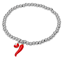 Load image into Gallery viewer, Red “cornicello”  and Evil Eye Bracelet
