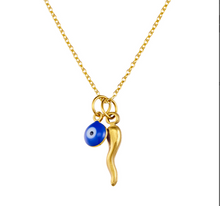 Load image into Gallery viewer, Amore mati/cornicello necklace
